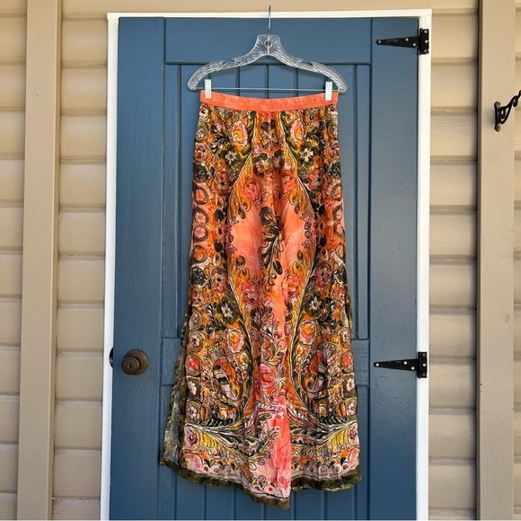 NATURAL LIFE Orange and Black Paisley Tunic Set Pants Top Women’s Size Large - Picture 4 of 11